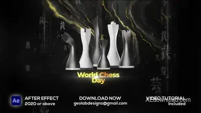 World Chess Day Video Displays template preview