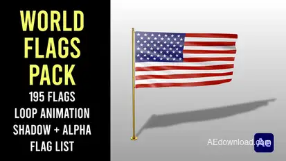 World Flags Pack Loop Shadow + Alpha Elements template preview