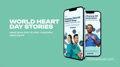 World Heart Day Stories Video Displays template preview