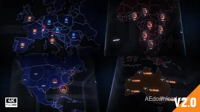 World Map Element 3D Video Displays template preview