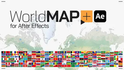 World Map Plus for After Effects Infographics template preview