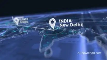 World Map Route Kit Elements template preview