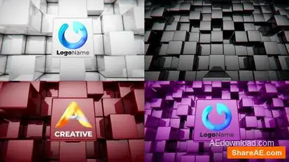 World of cubes Logo Reveal Bundle Openers template preview