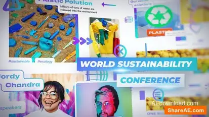 Sustainability Conference Promo – Abstract 3D Slideshow with Glitch Effects for Awareness Events Openers template preview