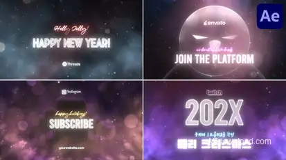 Xmas And New Year Typography for After Effects Titles template preview