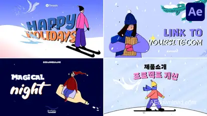 Xmas Characters Scenes | After Effects Openers template preview