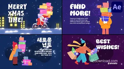 Xmas Gifts Slides for After Effects Openers template preview