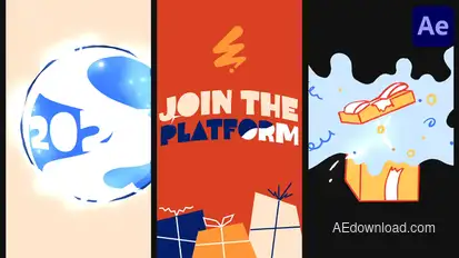 Xmas Gifts Vertical Logo for After Effects Logo Stings template preview