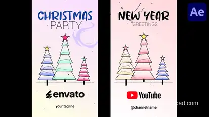 Xmas Tree Vertical Opener for After Effects Openers template preview