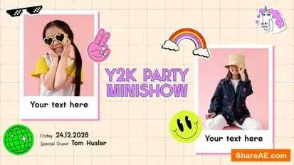 Y2K Photo Slideshow Openers template preview