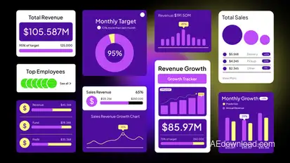 Yearly Recap Elements template preview