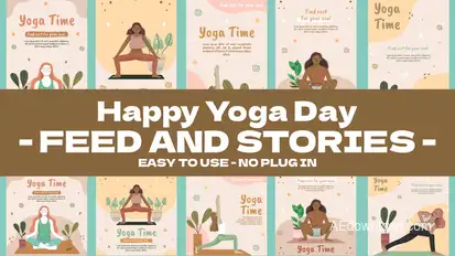 Yoga Day Feed and Stories Instagram Openers template preview