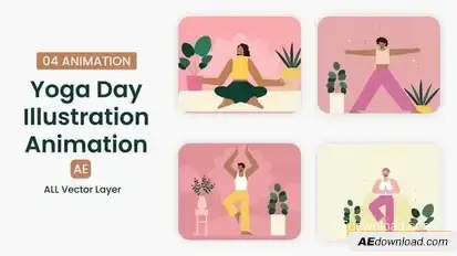 Videohive Yoga Day Illustration Scene 57864570 Elements template preview
