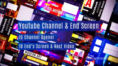 Youtube Channel & End Screen broadcast-packages template preview