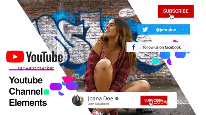 Youtube Channel Elements broadcast-packages template preview