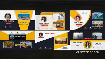 Youtube End Screen Notification Pack broadcast-packages template preview