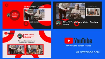 YouTube End Screen Pack - Outro & Subscribe Scenes – After Effects broadcast-packages template preview