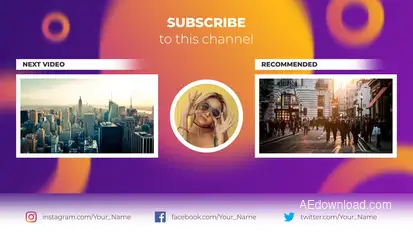 YouTube End Screen Set 2 broadcast-packages template preview