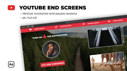Youtube End Screens broadcast-packages template preview