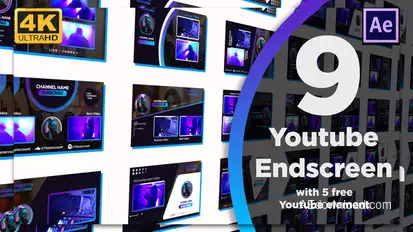 Youtube End Screens 9+5 broadcast-packages template preview