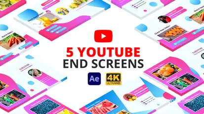 YouTube End Screens | After Effects broadcast-packages template preview