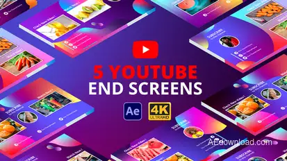 YouTube End Screens Vol.2 | After Effects broadcast-packages template preview