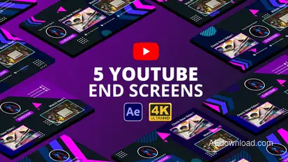 YouTube End Screens Vol.4 | After Effects broadcast-packages template preview