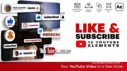 YouTube Like & Subscribe Elements template preview