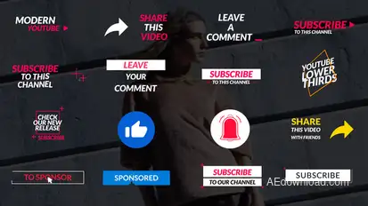 Youtube Lower Thirds || After Effects Elements template preview