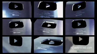 Youtube Silver Button Elements template preview