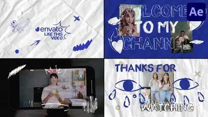 Youtube Sketch Slides for After Effects Openers template preview