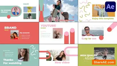 Youtube Slides for After Effects Openers template preview