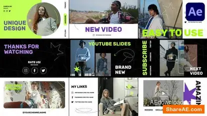 Youtube Slides for After Effects Openers template preview