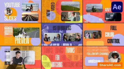 Youtube Slides for After Effects Openers template preview