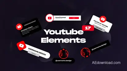 Youtube Social Media Elements broadcast-packages template preview