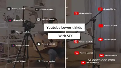 Youtube social media Lower thirds broadcast-packages template preview
