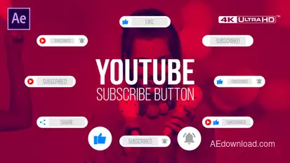 Youtube Subscribe Button Clean 4K broadcast-packages template preview
