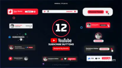 Youtube Subscribe Buttons Pack Elements template preview