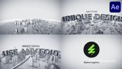 Zoom Out City Logo for After Effects Logo Stings template preview
