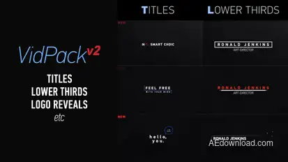VidPack v2 | Titles, Lower Thirds, Logo Reveals etc Video Displays template preview