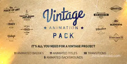 Vintage Animation Pack Video Displays template preview