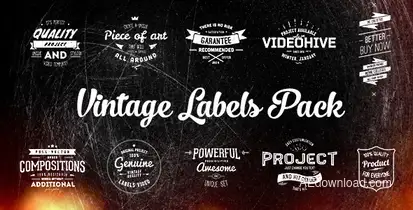 Vintage Labels Video Displays template preview