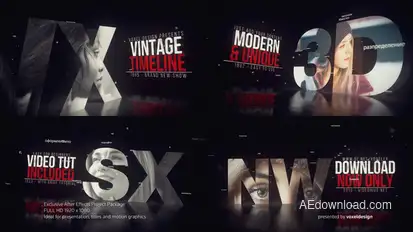 Vintage Timeline Title Video Displays template preview