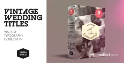 Vintage Wedding Titles Video Displays template preview