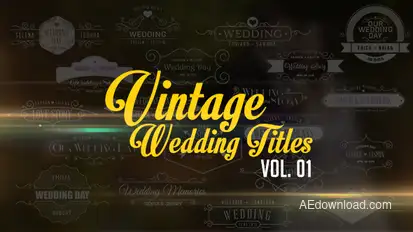 Vintage Wedding Titles vol. 01 Video Displays template preview