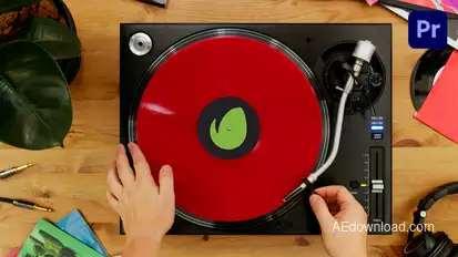 Vinyl Record Logo Premiere Pro template preview