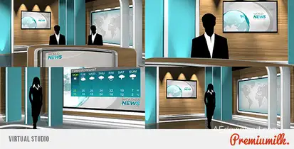 Virtual Studio Video Displays template preview
