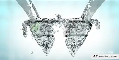 water splash logo Reveal Video Displays template preview