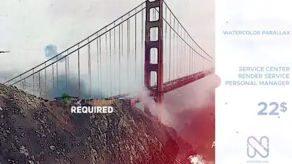 Watercolor Parallax Opener Video Displays template preview