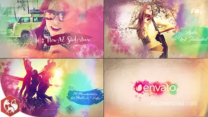  Watercolor Slideshow Video Displays template preview